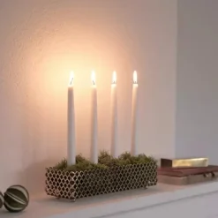 Adventsljusstake nickel - Klöver