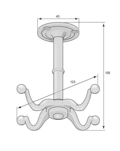 Ankarkrok - Fyrarmad snurrkrok Næsman N:o 193 - Nickel