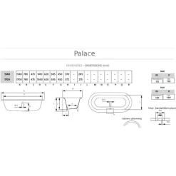 Badkar - Palace med tassar, 170 cm