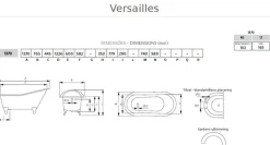 Badkar - Versailles vit gjutjärn med tassar, 137 cm
