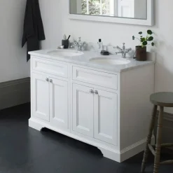 Badrumskommod dubbel Burlington - 130 cm dörr vit