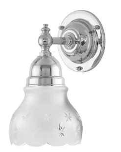 Badrumslampa - Adelborg nickel, slipat mattglas