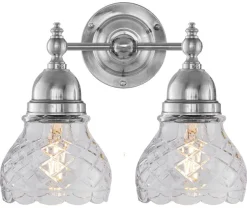 Badrumslampa - Bergman nickel, klarglas
