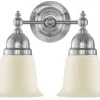 Badrumslampa - Bergman nickel, benvit klocka