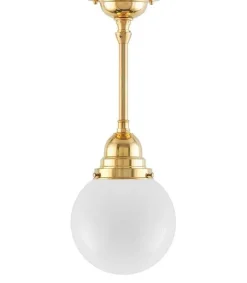 Badrumslampa - Byströmpendel 80 mässing, klotskärm