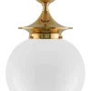 Badrumslampa - Dahlberg 100 mässing, stor klotskärm