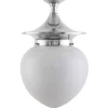 Badrumslampa - Dahlberg 100 nickel, opalvit droppe