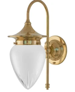 Badrumslampa - Fryxell mässing, slipat mattglas