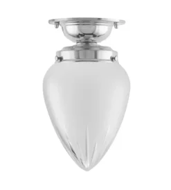 Badrumslampa - Lundkvist 80 nickel, mattdroppe