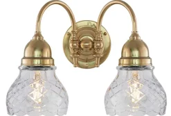 Badrumslampa - Stackelberg mässing, slipat klarglas