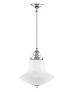 Badrumslampa - Taklampa Byströmpendel 100 nickel, klottrattskärm