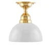 Badrumslampa - Taklampa Byström 60 mässing, halvsfär