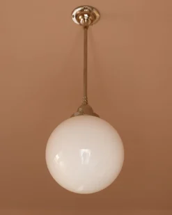 Badrumslampa - Taklampa Byströmpendel 100 nickel, klotskärm