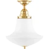 Badrumslampa - Taklampa Byström 100 mässing, klottrattskärm