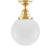 Badrumslampa - Taklampa Byström 100 mässing, klotskärm