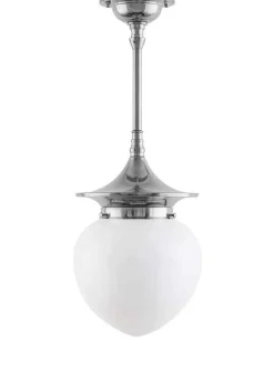 Badrumslampa - Taklampa Dahlbergspendel 100 nickel, opalvit droppe