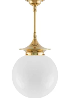 Badrumslampa - Taklampa Dahlbergspendel 100 mässing, stor klotskärm