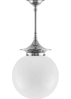 Badrumslampa - Taklampa Dahlbergspendel 100 nickel, stor klotskärm