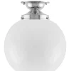 Badrumslampa - Taklampa Lundkvist 100 nickel, stor klotskärm