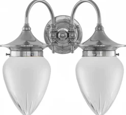 Badrumslampa - Tigerstedt nickel, slipat mattglas