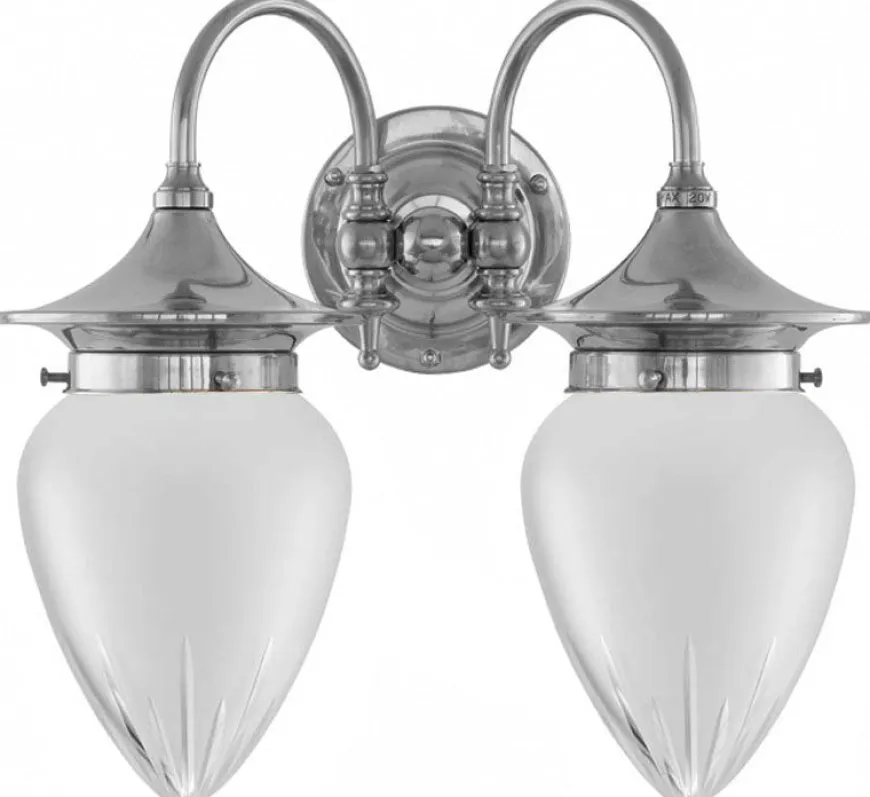 Badrumslampa - Tigerstedt nickel, slipat mattglas