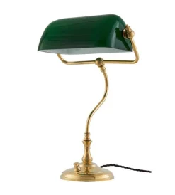 Bankirlampa Karlskrona (Mässing/Grön skärm)