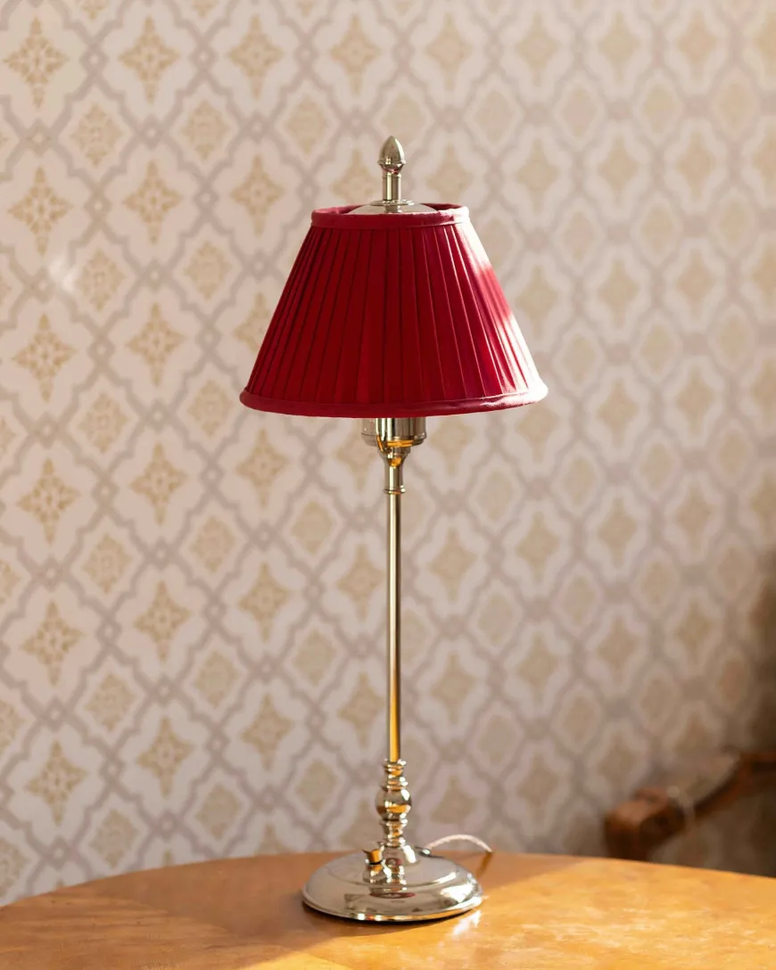 Bordslampa - Ankarcrona 50 cm nickel, röd skärm