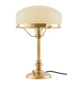 Bordslampa - Karlfeldt mässing, benvit skärm