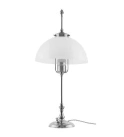 Bordslampa - Swedenborg nickel, vit skärm