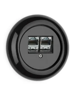 Datajack svart porslin - THPG infällt