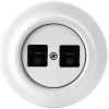 Datauttag 2xRJ45 vit porslin - ABB Decento