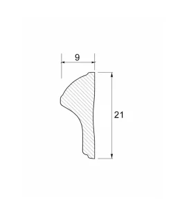 Dekorlist - Dörrspegellist 9x21 mm