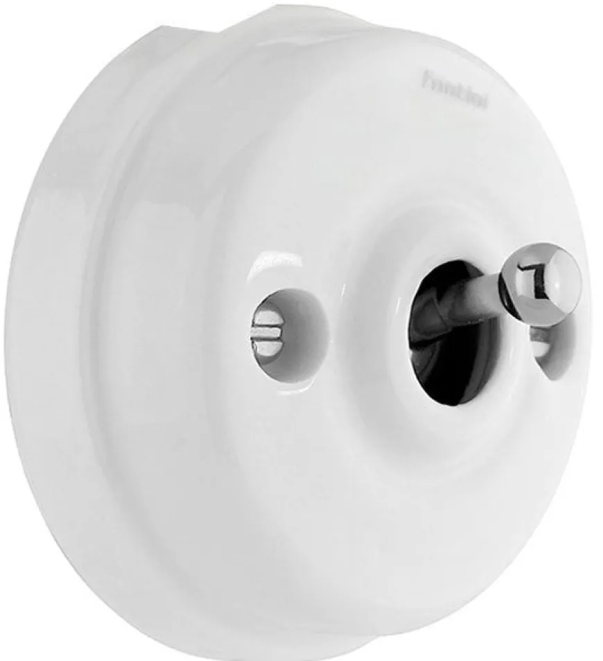 Dimmer vipp vitt porslin/krom - Fontini utanpåliggande