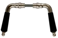 Dörrtrycke Låsbolaget nr 439 Nickel/svart trä - utan rosett