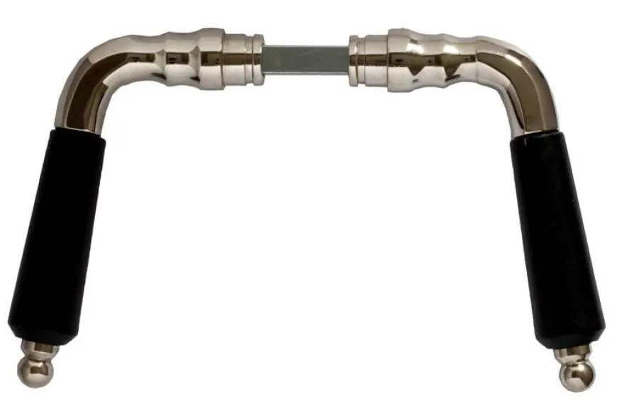 Dörrtrycke Låsbolaget nr 439 Nickel/svart trä - utan rosett