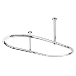 Duschdraperistång oval 109 x 64 cm - Krom