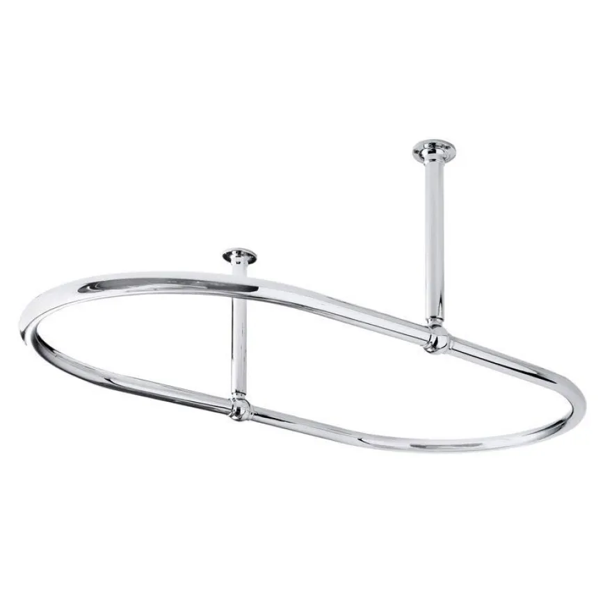 Duschdraperistång oval 109 x 64 cm - Krom