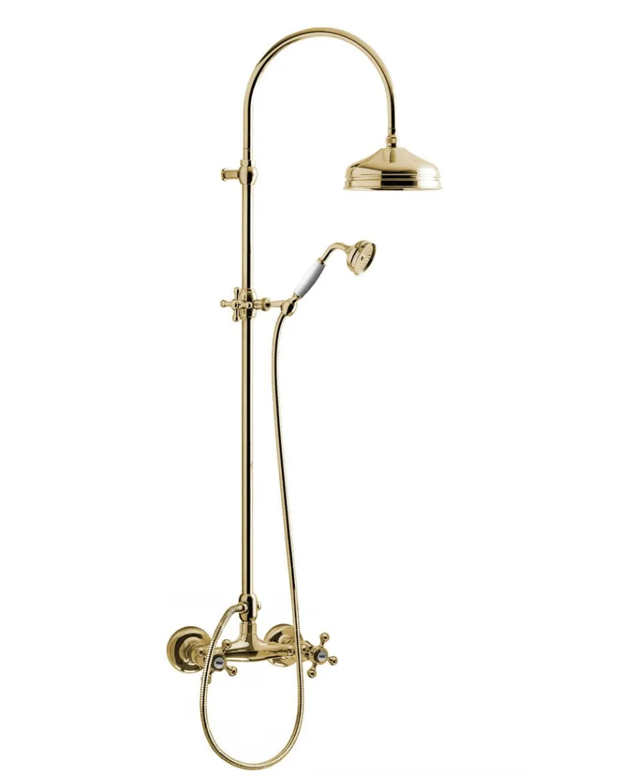 Duschset - Kensington retro gammaldags blandare, mässing