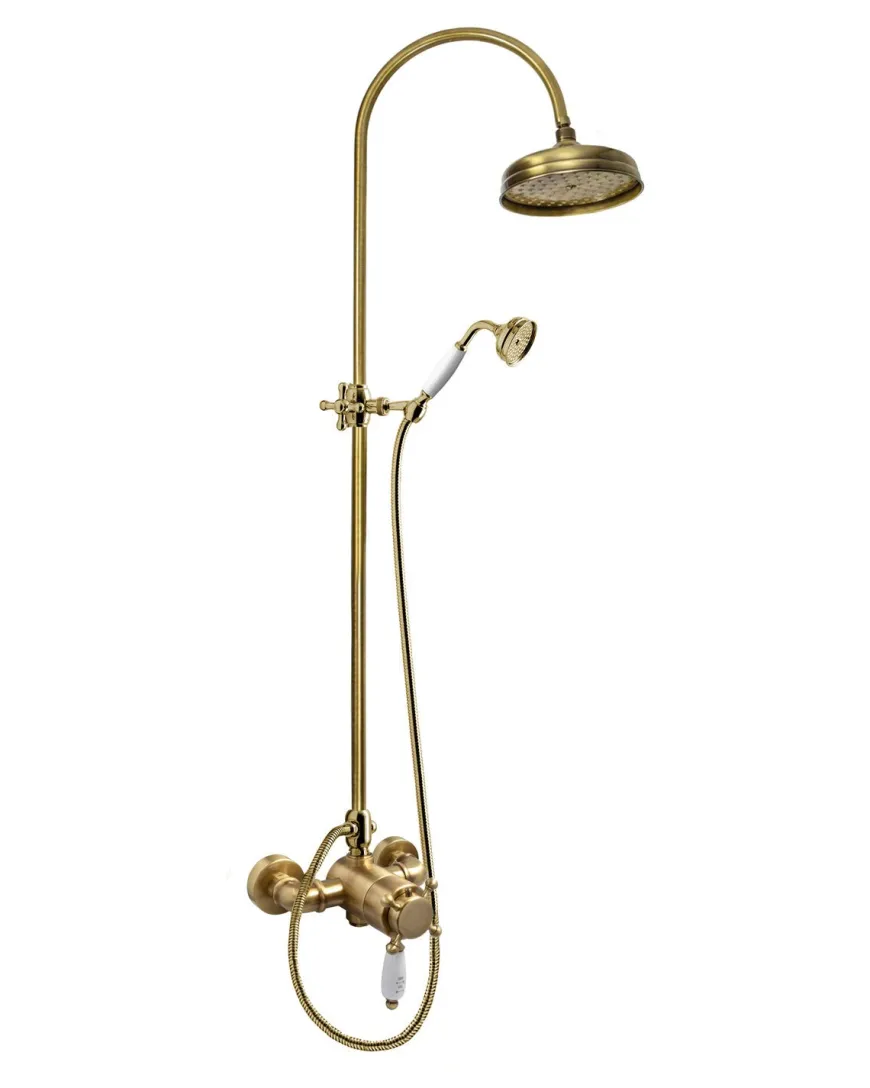 Duschset - Kensington retro med termostatblandare, brons