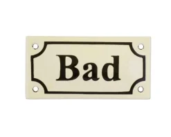 Emaljskylt - Bad vit/svart