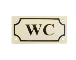 Emaljskylt - WC vit/svart