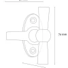 Fönstervred/Skåpvred - Torsgatan mässing/ebenholts
