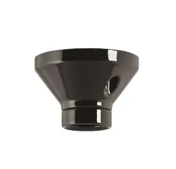 Fotlamphållare 100 mm rak - Svart porslin