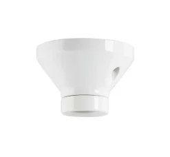 Fotlamphållare 100 mm rak - Vit porslin