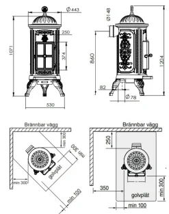 Gjutjärnskamin - Kamin Westbo Carl 120