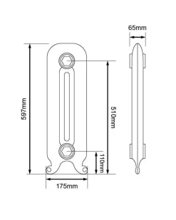 Gjutjärnsradiator Chester höjd 60 cm - Fotsektion