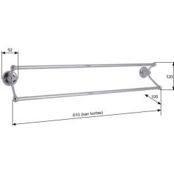 Handduksstång Dubbel - Haga - Mässing