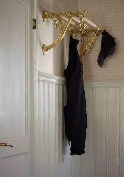 Hatthylla - Sekelskifte mässing & ek, 115 cm