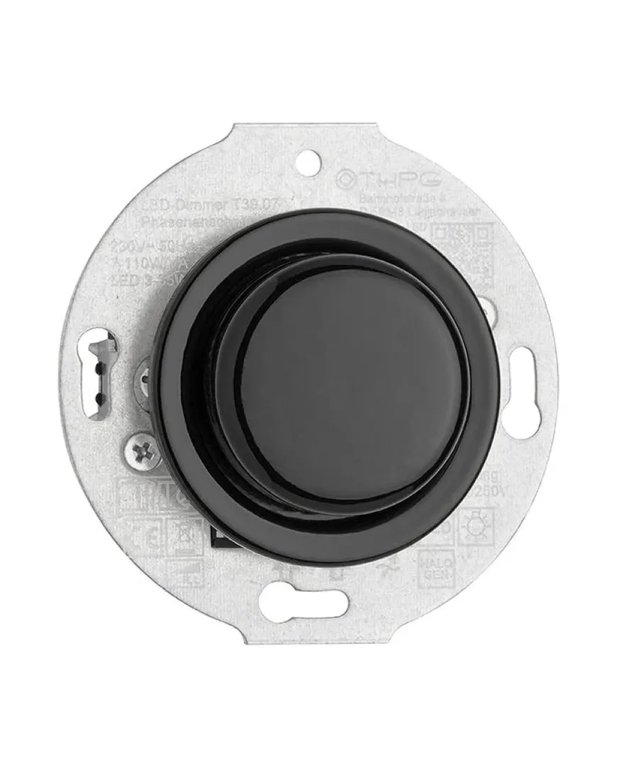 Insats LED-dimmer svart porslin - THPG infällt