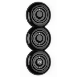 Insats strömbrytare trapp rund knapp svart porslin - THPG infällt